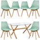 Mesa Rectangular cross madrid vidrio + 6 Sillas Tulip polipropileno con cojin- comedor 130cm - Miniatura 7
