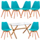 Mesa Rectangular cross madrid vidrio + 6 Sillas Tulip polipropileno con cojin- comedor 130cm - Miniatura 4