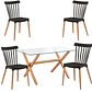 Comedor Rectangular Vidrio 4 Sillas Eames – Mesa 100cm - Miniatura 1