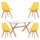 Comedor Rectangular Vidrio 4 Sillas Eames – Mesa 130cm - Miniatura 10