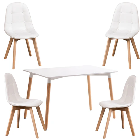Comedor Redondo Melamina 4 Sillas Tulip – Mesa 100cm