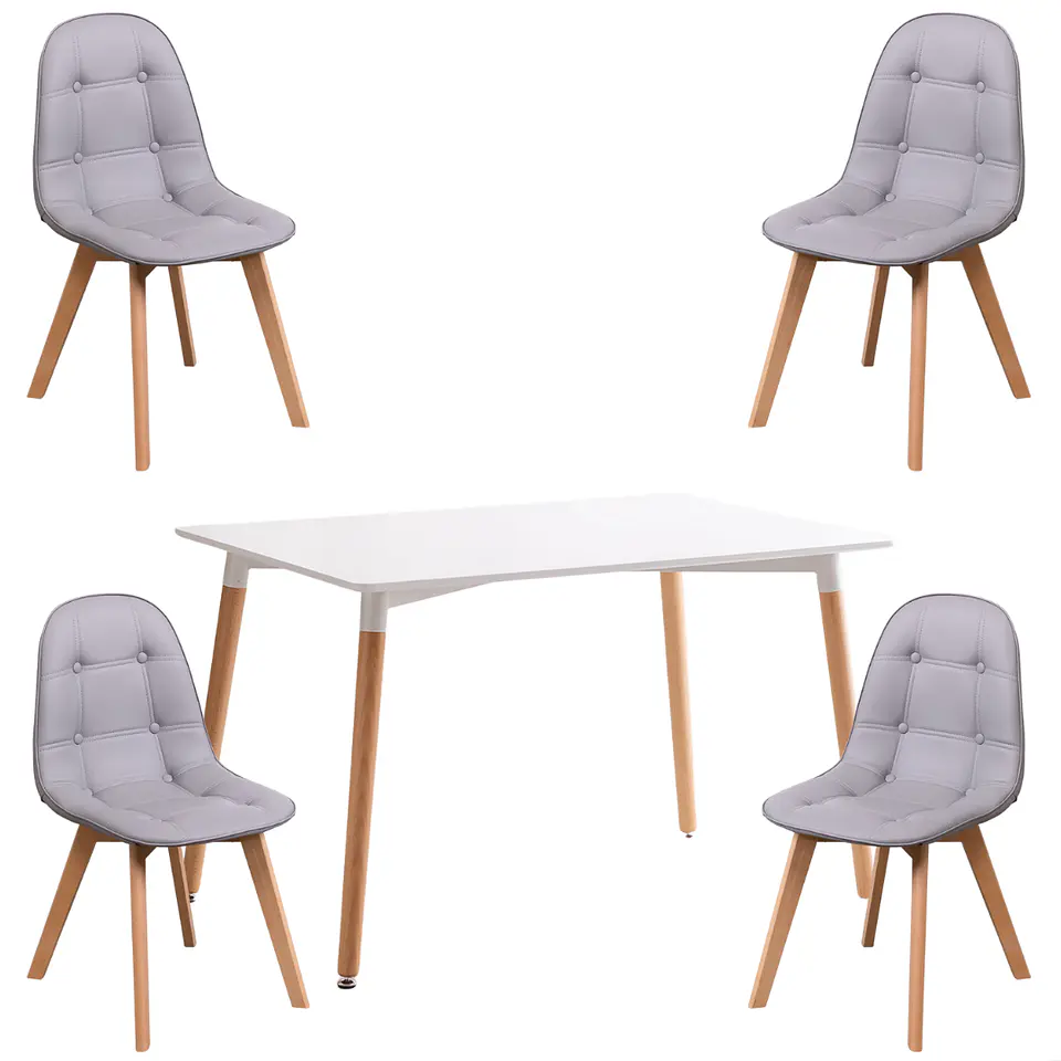 Comedor Rectangular Melamina 4 Sillas Tulip – Mesa 100cm 3