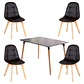 Comedor Rectangular Melamina 4 Sillas Tulip – Mesa 100cm - Miniatura 1