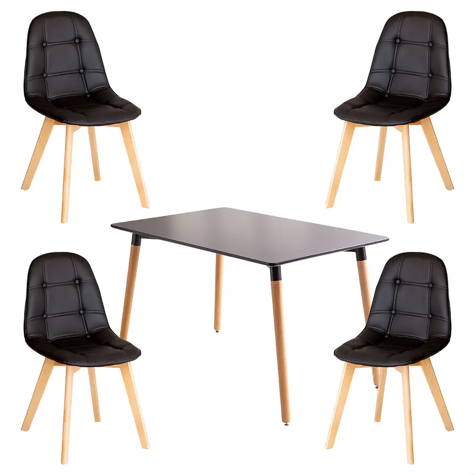 Comedor Rectangular Melamina 4 Sillas Tulip – Mesa 100cm 1
