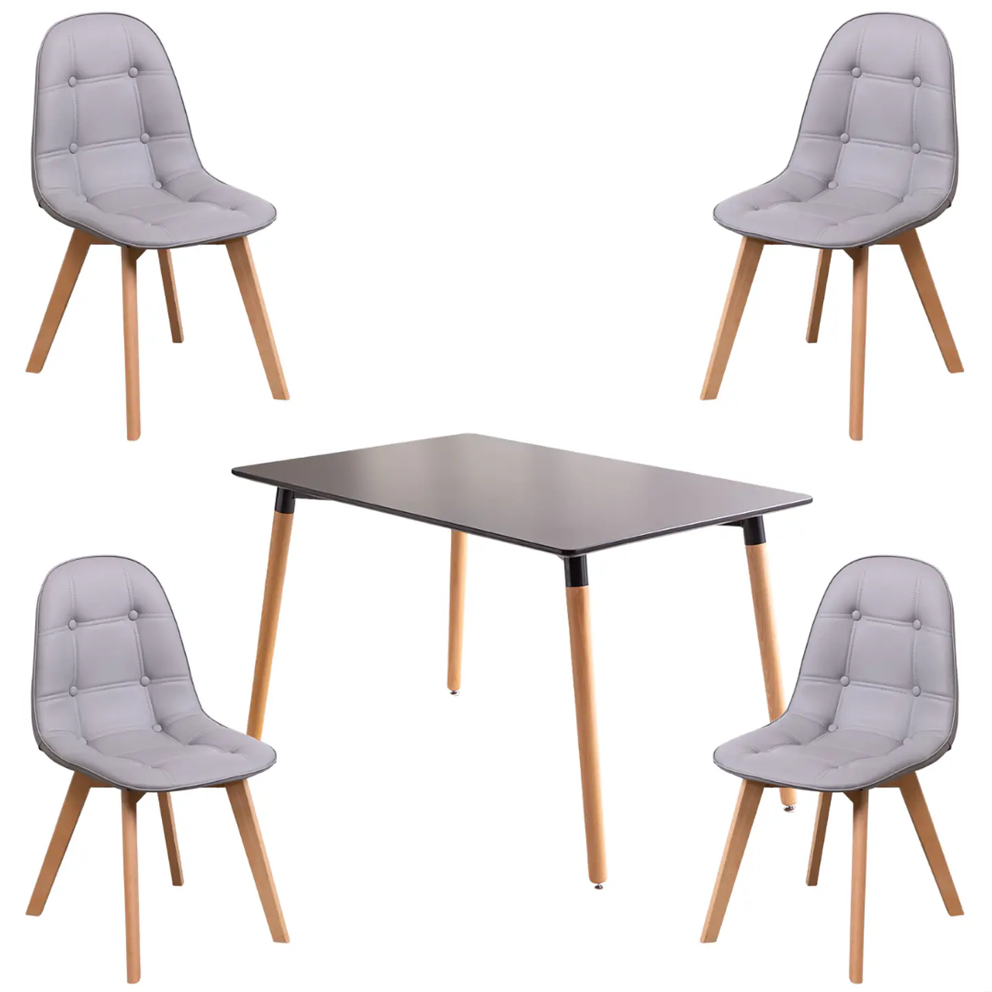 Comedor Rectangular Melamina 4 Sillas Tulip – Mesa 100cm 4