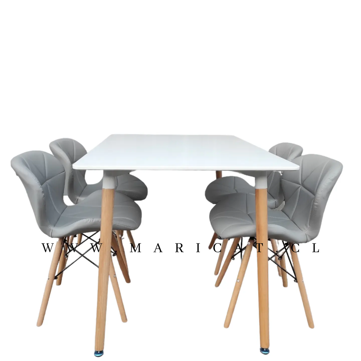 Comedor Rectangular Melamina 4 Sillas Mariposa – Mesa 130x80cm 6