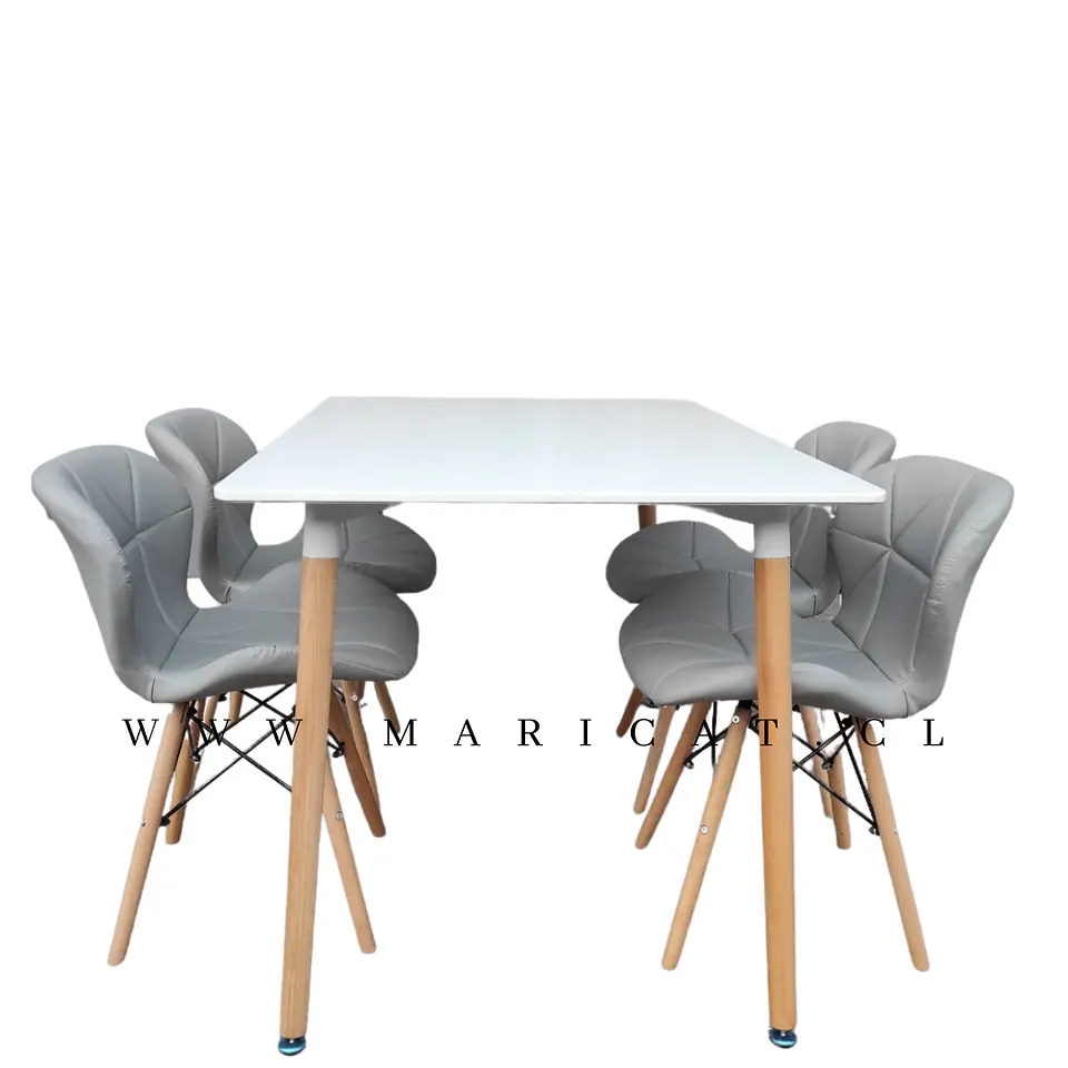 Comedor Rectangular Melamina 4 Sillas Mariposa – Mesa 130x80cm 6