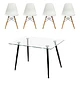 Comedor Rectangular Vidrio 4 Sillas Eames – Mesa 100cm - Miniatura 1