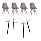 Comedor Rectangular Vidrio 4 Sillas Eames – Mesa 100cm - Miniatura 2