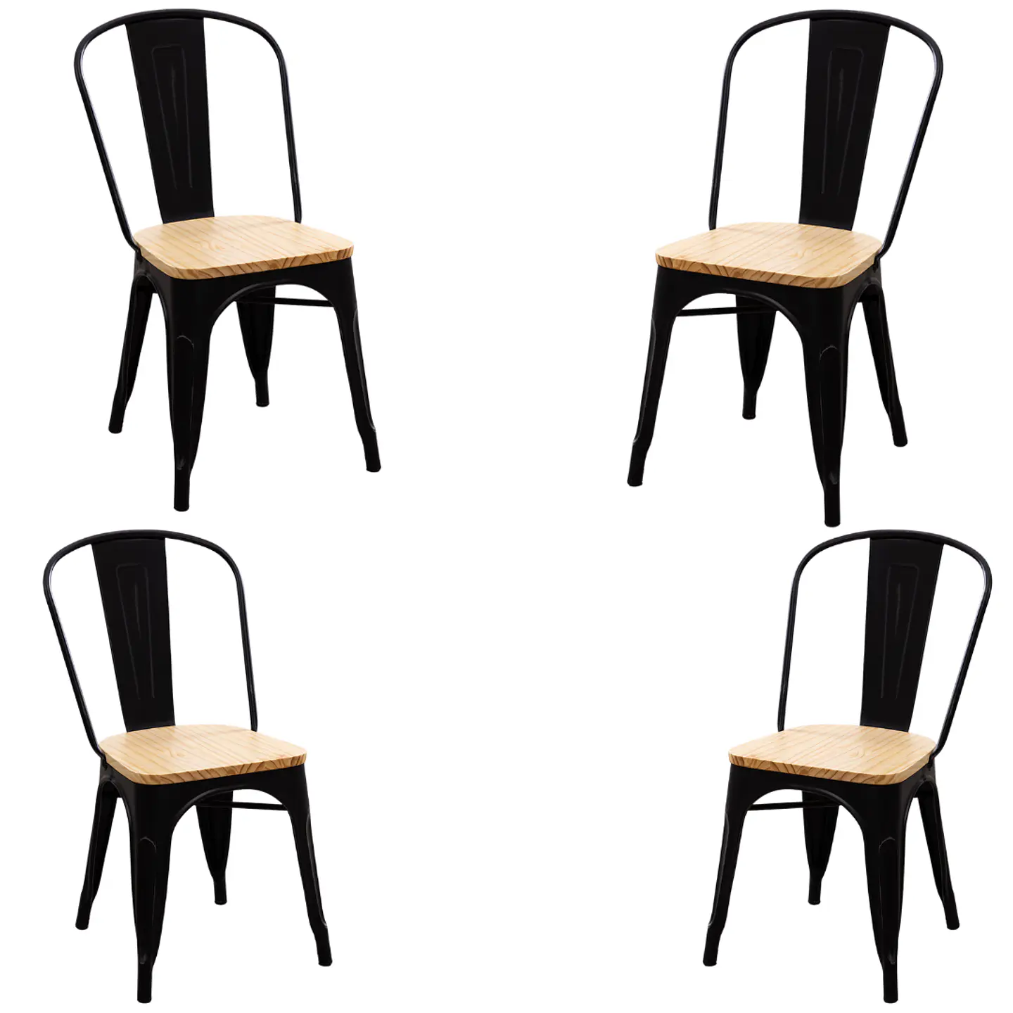 Silla Tolix Madera Negro – Restaurante, Terraza y Eventos 1
