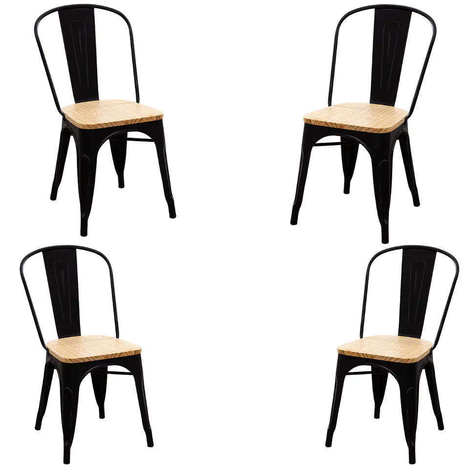 Silla Tolix Madera Negro – Restaurante, Terraza y Eventos 1