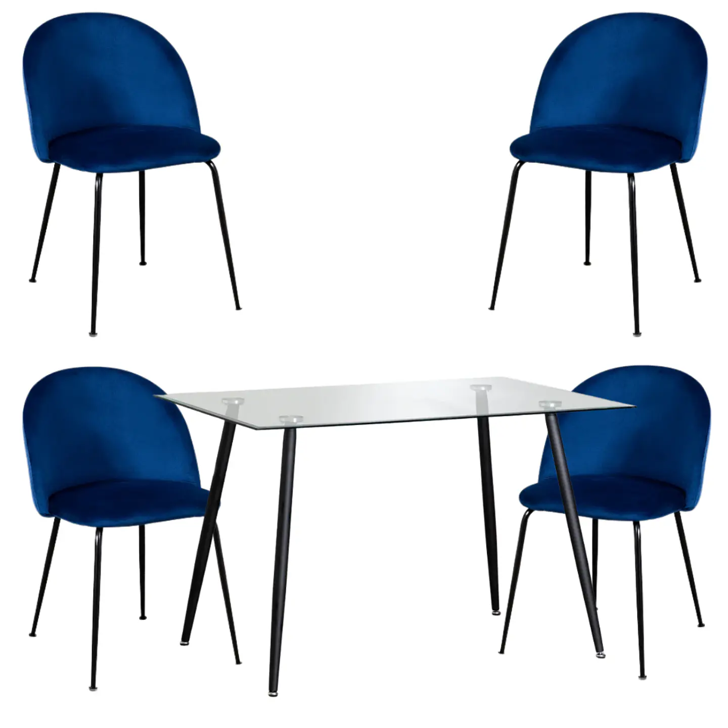 Comedor Rectangular Vidrio 4 Sillas Eames – Mesa 100cm 10