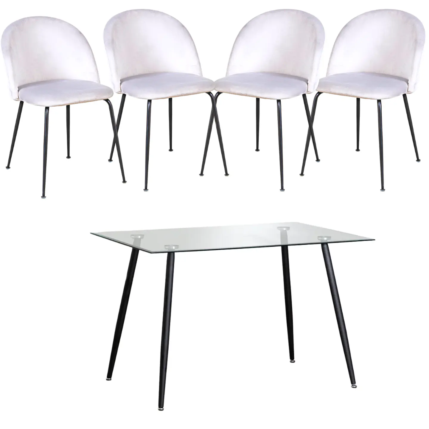 Comedor Rectangular Vidrio 4 Sillas Eames – Mesa 100cm 6