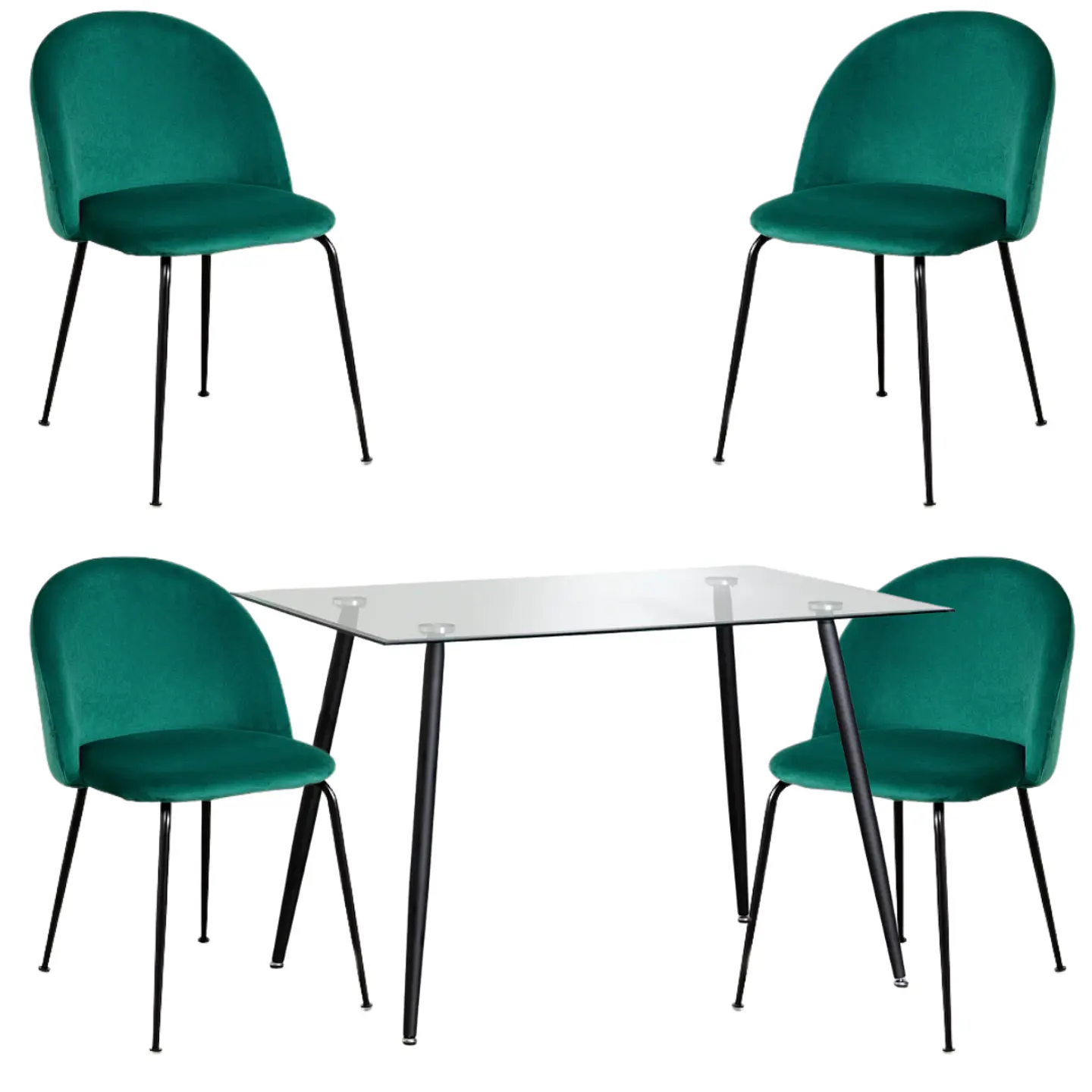 Comedor Rectangular Vidrio 4 Sillas Eames – Mesa 100cm 9
