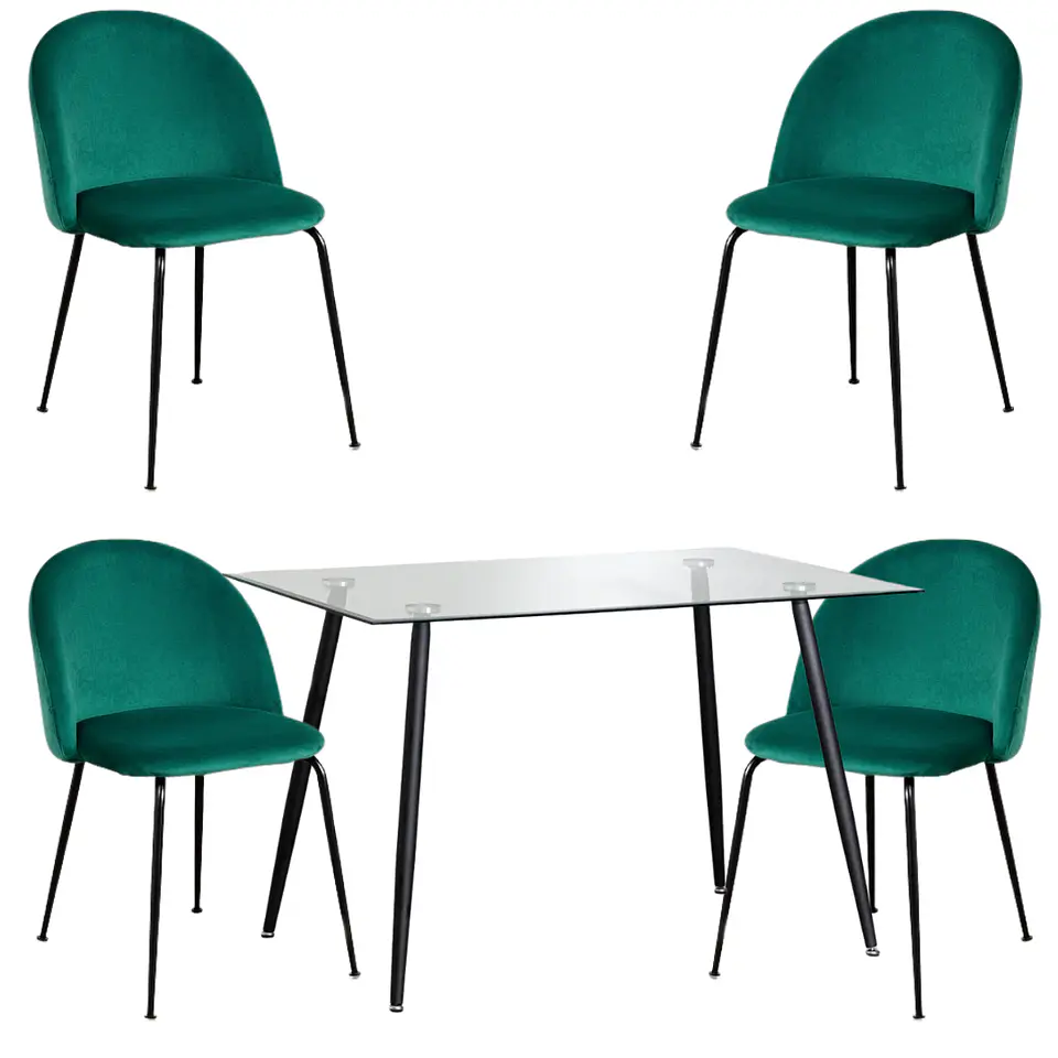 Comedor Rectangular Vidrio 4 Sillas Eames – Mesa 100cm 9