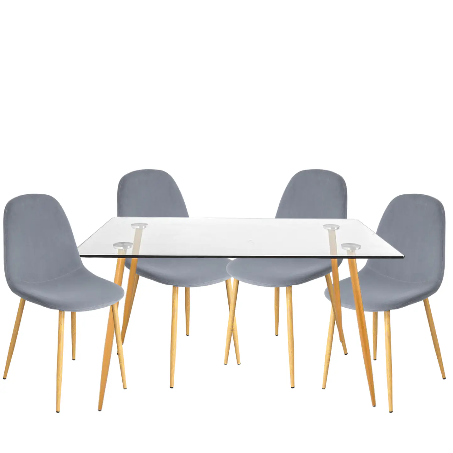Comedor Rectangular Vidrio 4 Sillas Eames – Mesa 100cm 1
