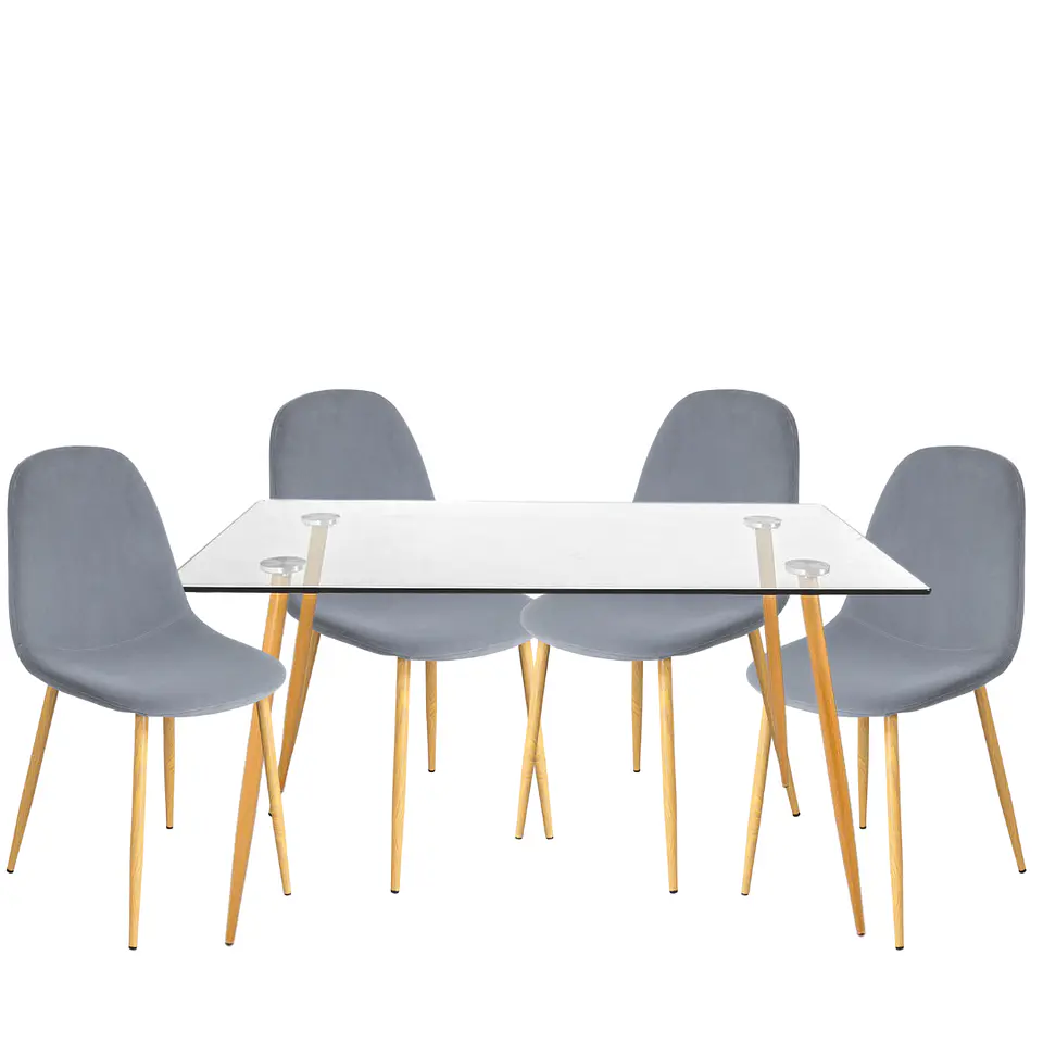 Comedor Rectangular Vidrio 4 Sillas Eames – Mesa 100cm 1