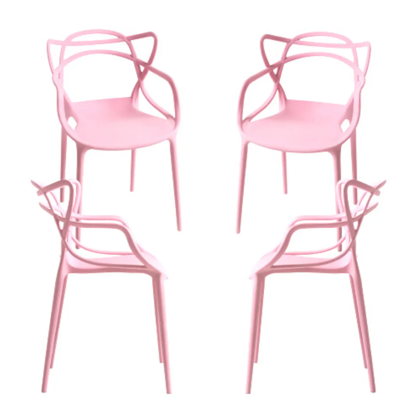 Pack de 4 Sillas Master Polipropileno Apilable- comedor terraza restaurant 8