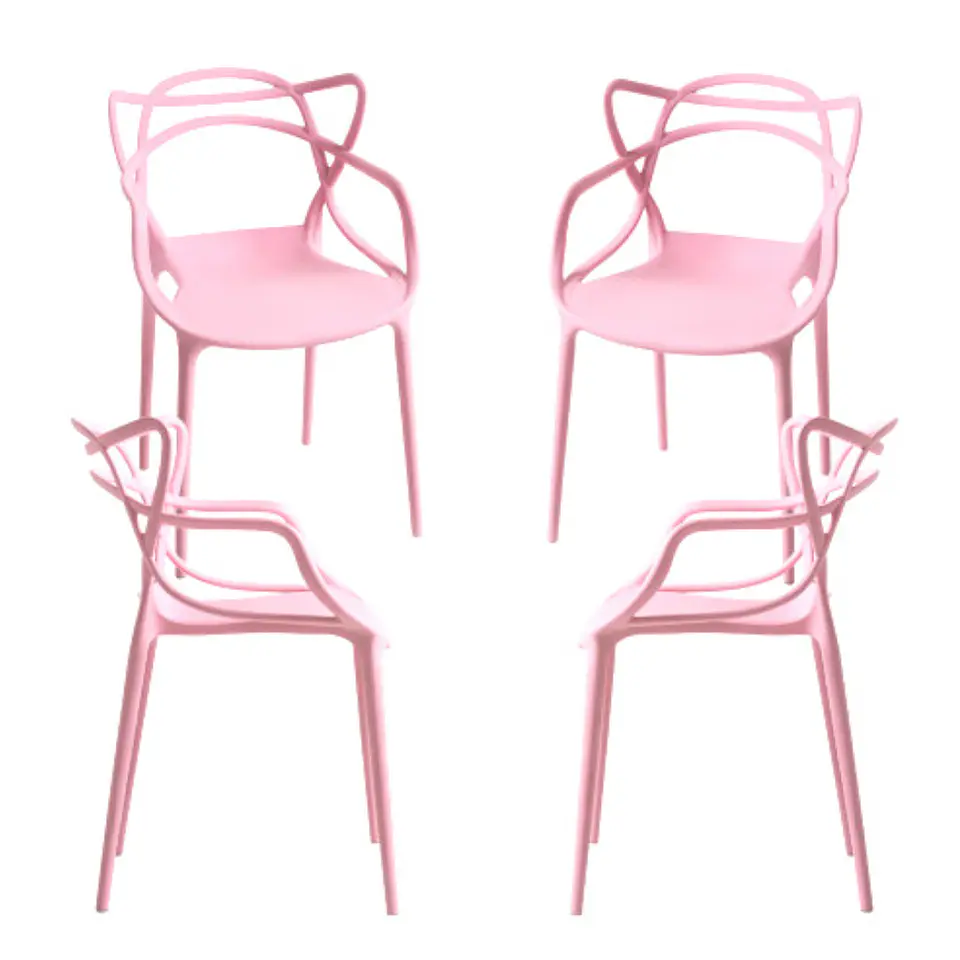 Pack de 4 Sillas Master Polipropileno Apilable- comedor terraza restaurant 8