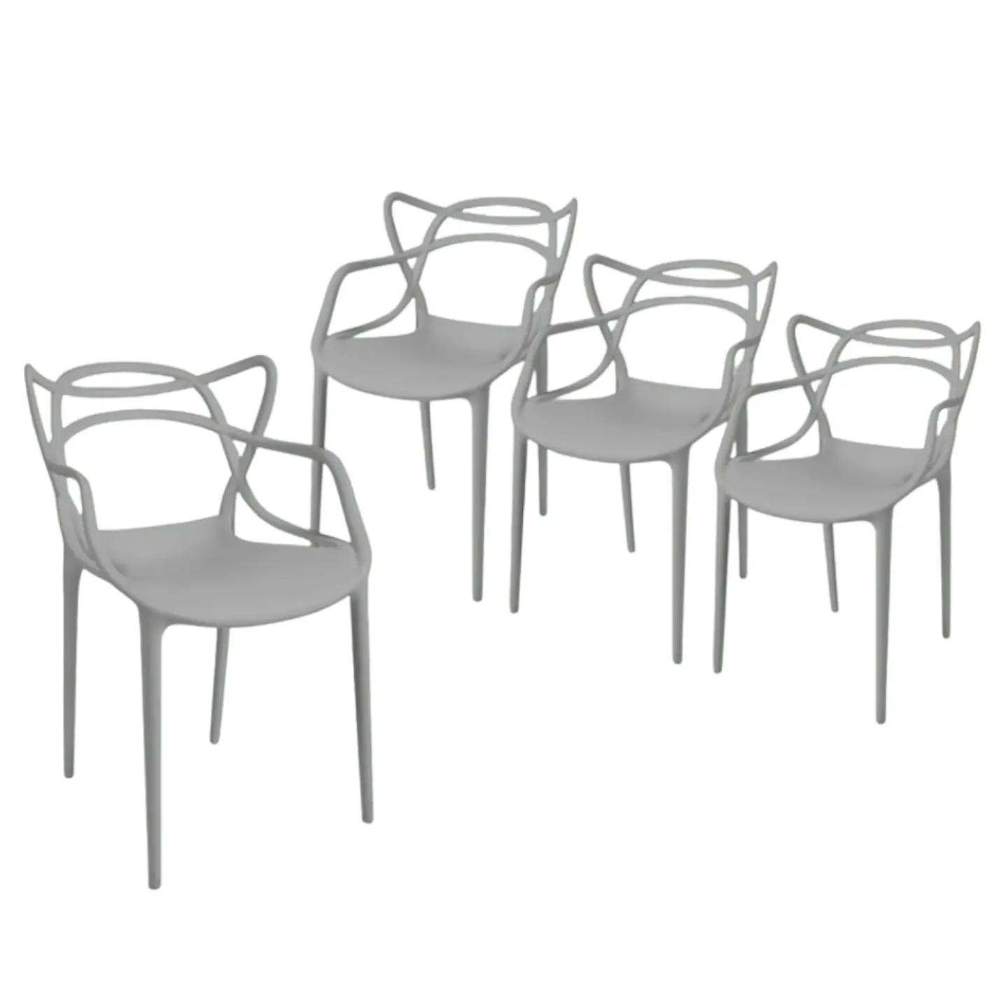Pack de 4 Sillas Master Polipropileno Apilable- comedor terraza restaurant 7