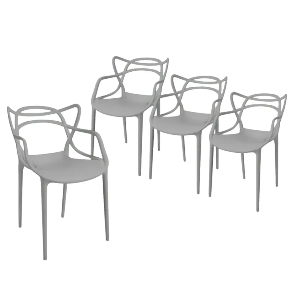 Pack de 4 Sillas Master Polipropileno Apilable- comedor terraza restaurant 7