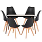 Mesa Rectangular Eames MDF + 6 Sillas Tulip polipropileno con cojin- comedor - Miniatura 5