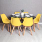 Mesa Rectangular Eames MDF + 6 Sillas Tulip polipropileno con cojin- comedor - Miniatura 6