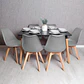 Mesa Rectangular Eames MDF + 6 Sillas Tulip polipropileno con cojin- comedor - Miniatura 3