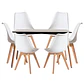 Mesa Rectangular Eames MDF + 6 Sillas Tulip polipropileno con cojin- comedor - Miniatura 10