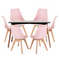 Mesa Rectangular Eames MDF + 6 Sillas Tulip polipropileno con cojin- comedor - Miniatura 11