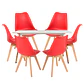 Mesa Rectangular Eames MDF + 6 Sillas Tulip polipropileno con cojin- comedor - Miniatura 13