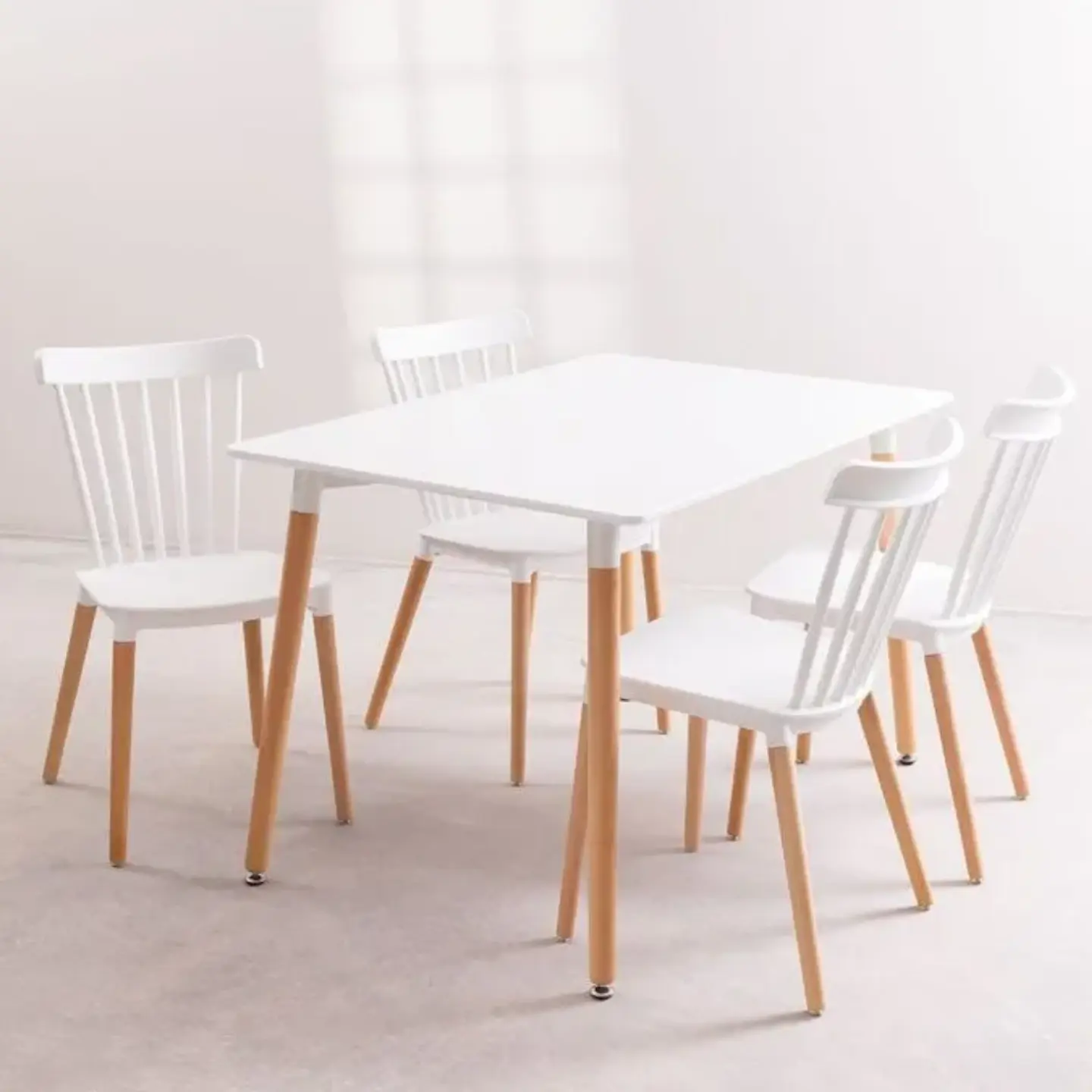 Comedor Rectangular Melamina 4 Sillas Windsor – Mesa 100cm 1