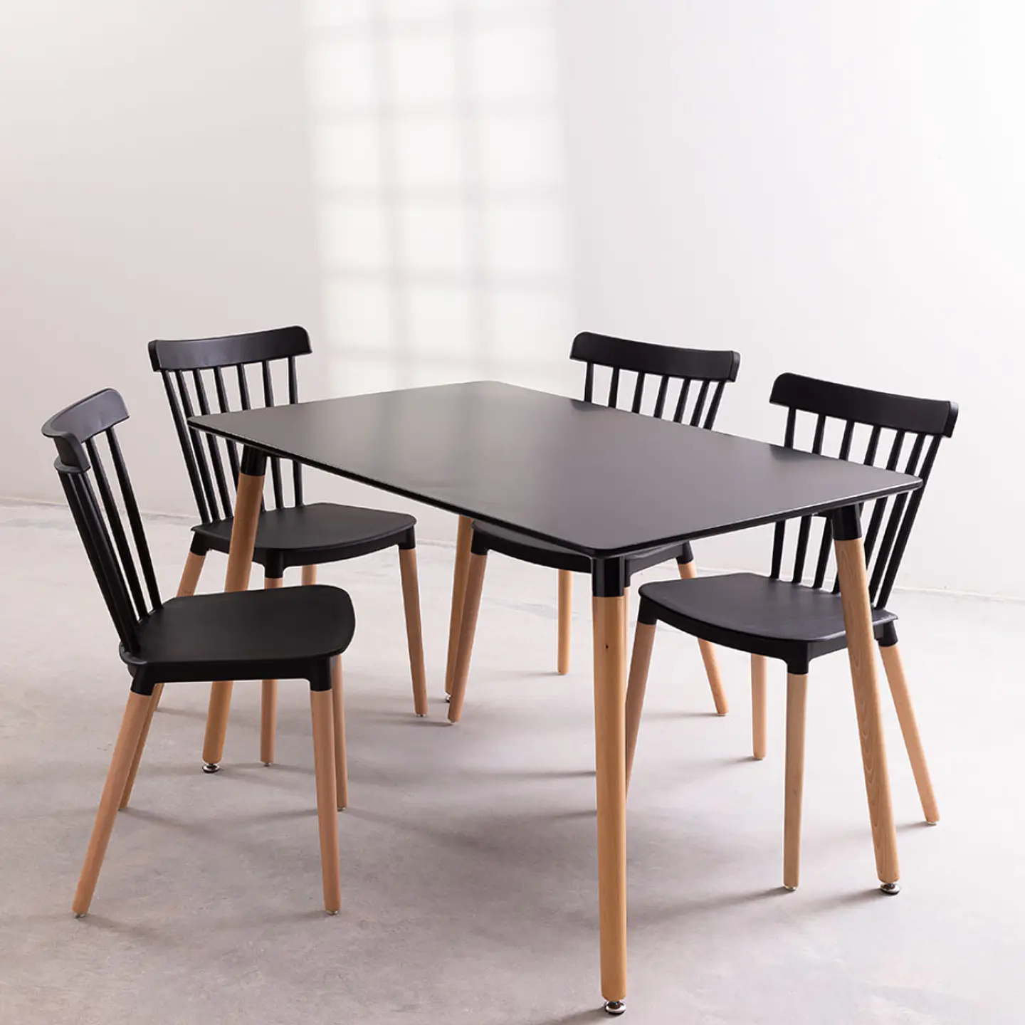 Comedor Rectangular Melamina 4 Sillas Windsor – Mesa 100cm 3