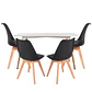 Mesa Rectangular Eames MDF + 4 Sillas Tulip Polipropileno con cojin- comedor - Miniatura 12