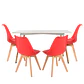 Mesa Rectangular Eames MDF + 4 Sillas Tulip Polipropileno con cojin- comedor - Miniatura 3