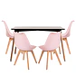 Mesa Rectangular Eames MDF + 4 Sillas Tulip Polipropileno con cojin- comedor - Miniatura 15