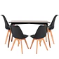 Mesa Rectangular Eames MDF + 4 Sillas Tulip Polipropileno con cojin- comedor - Miniatura 7