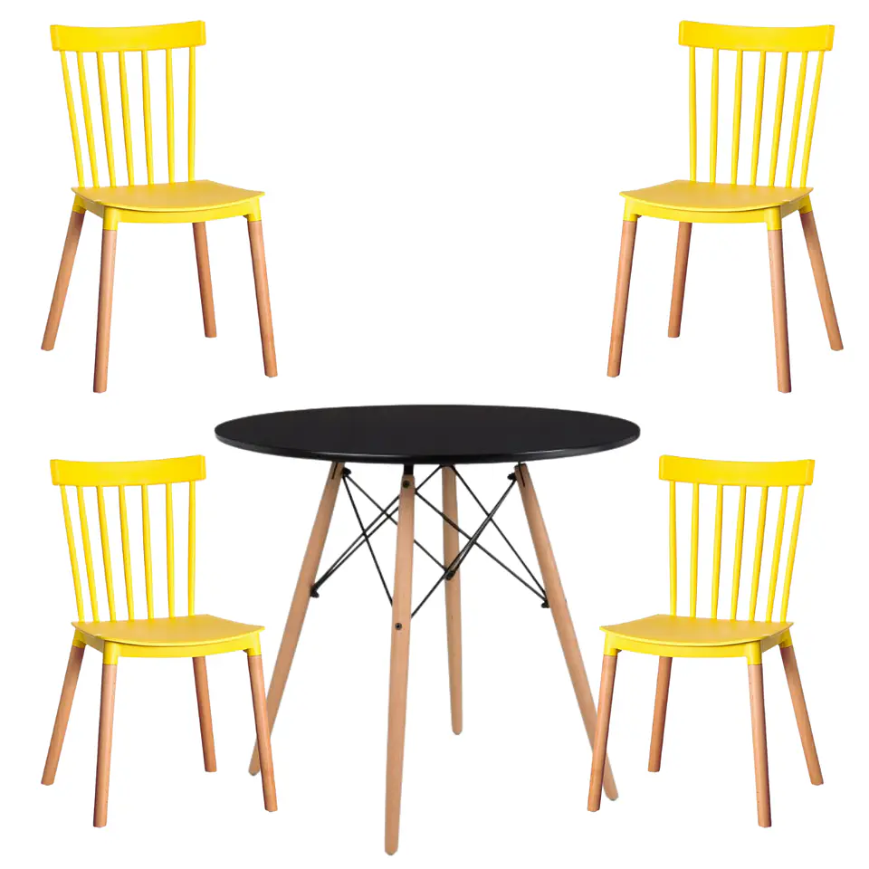 Comedor Redondo Melamina 4 Sillas Windsor – Mesa 120cm 9