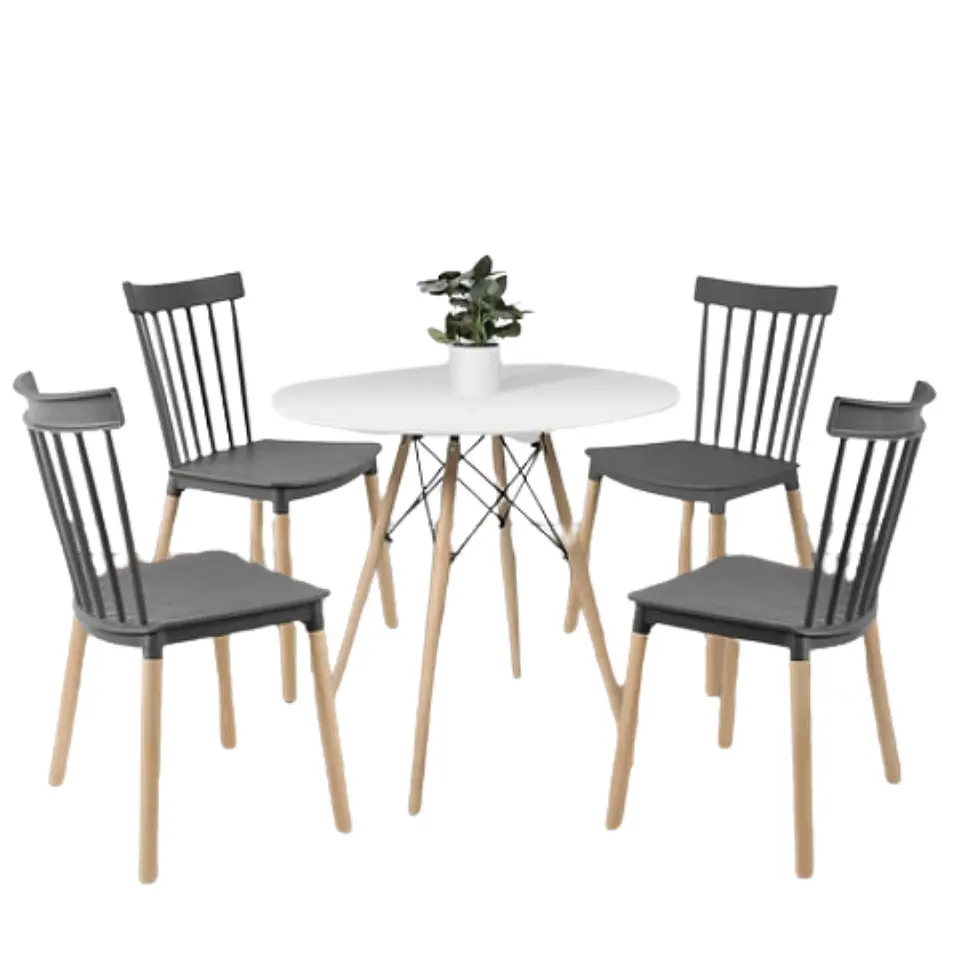 Comedor Redondo Melamina 4 Sillas Windsor – Mesa 120cm 8