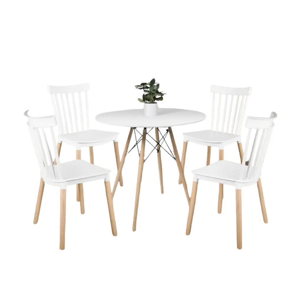 Comedor Redondo Melamina 4 Sillas Windsor – Mesa 120cm 10