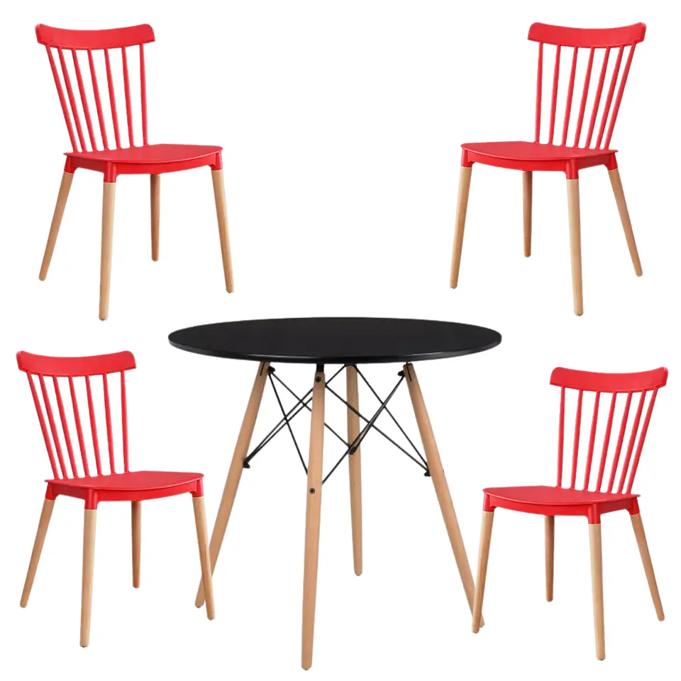Comedor Redondo Melamina 4 Sillas Windsor – Mesa 120cm 11