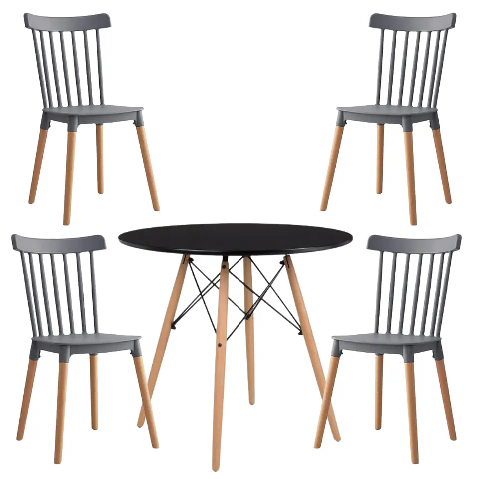 Comedor Redondo Melamina 4 Sillas Windsor – Mesa 120cm 12