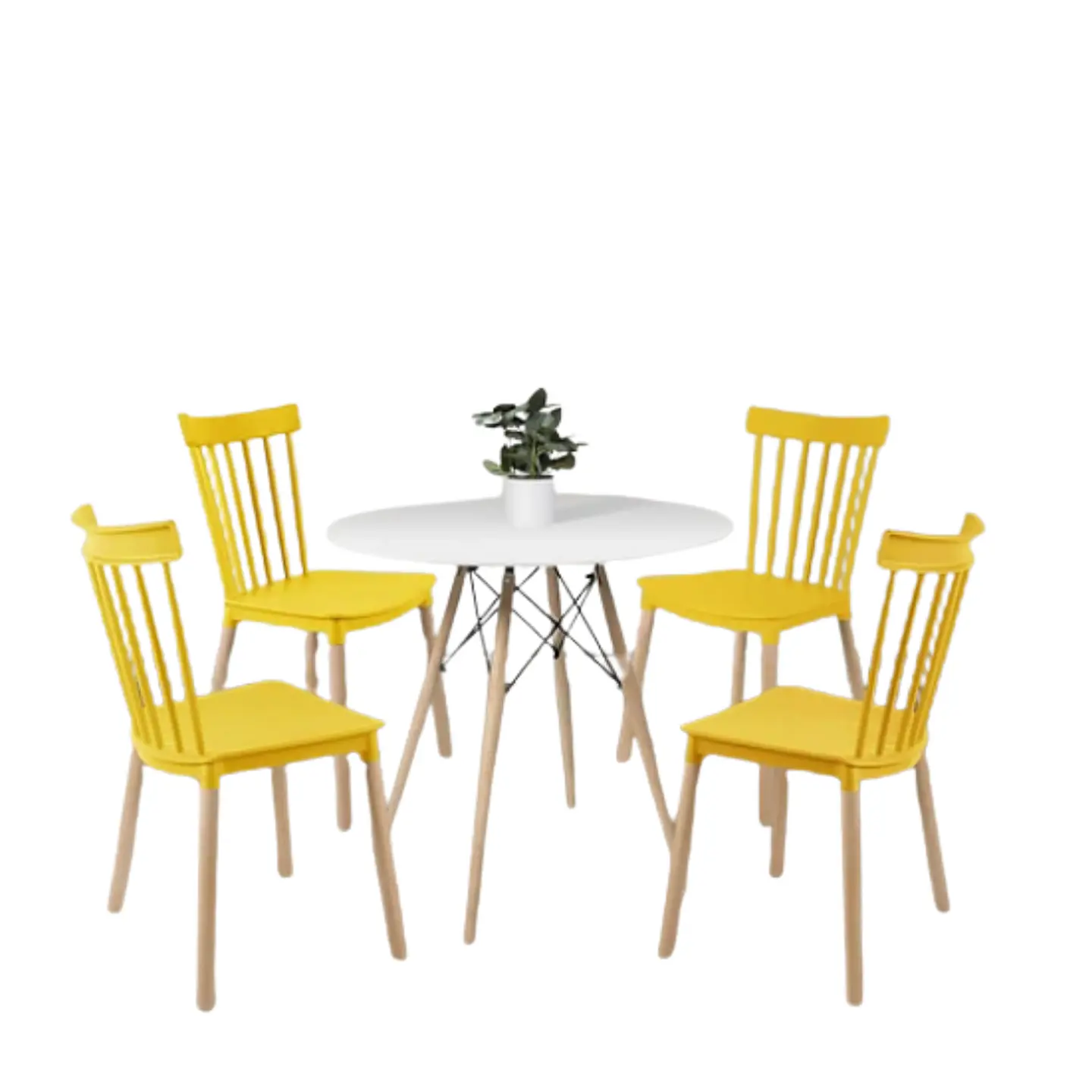 Comedor Redondo Melamina 4 Sillas Windsor – Mesa 120cm 13
