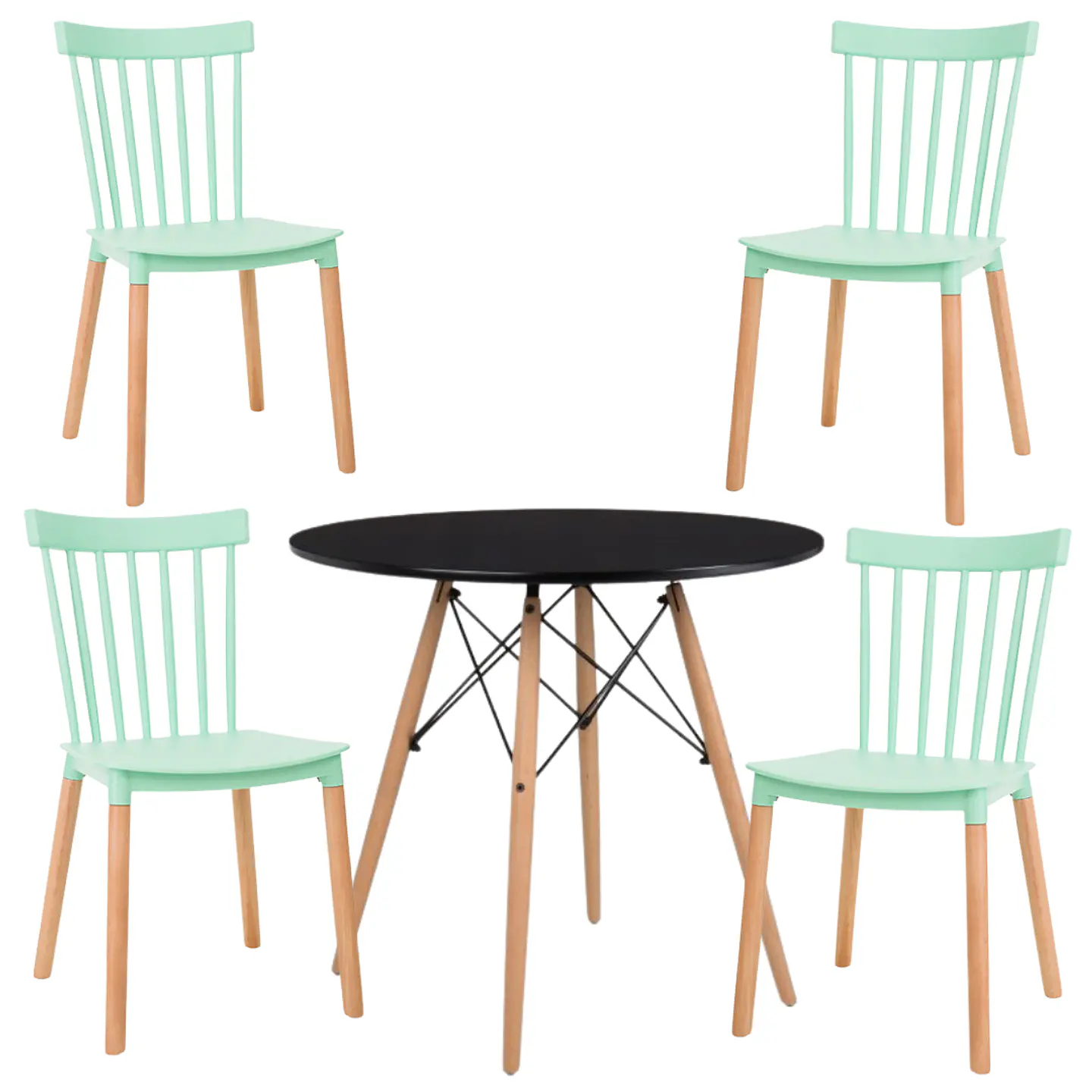 Comedor Redondo Melamina 4 Sillas Windsor – Mesa 120cm 14