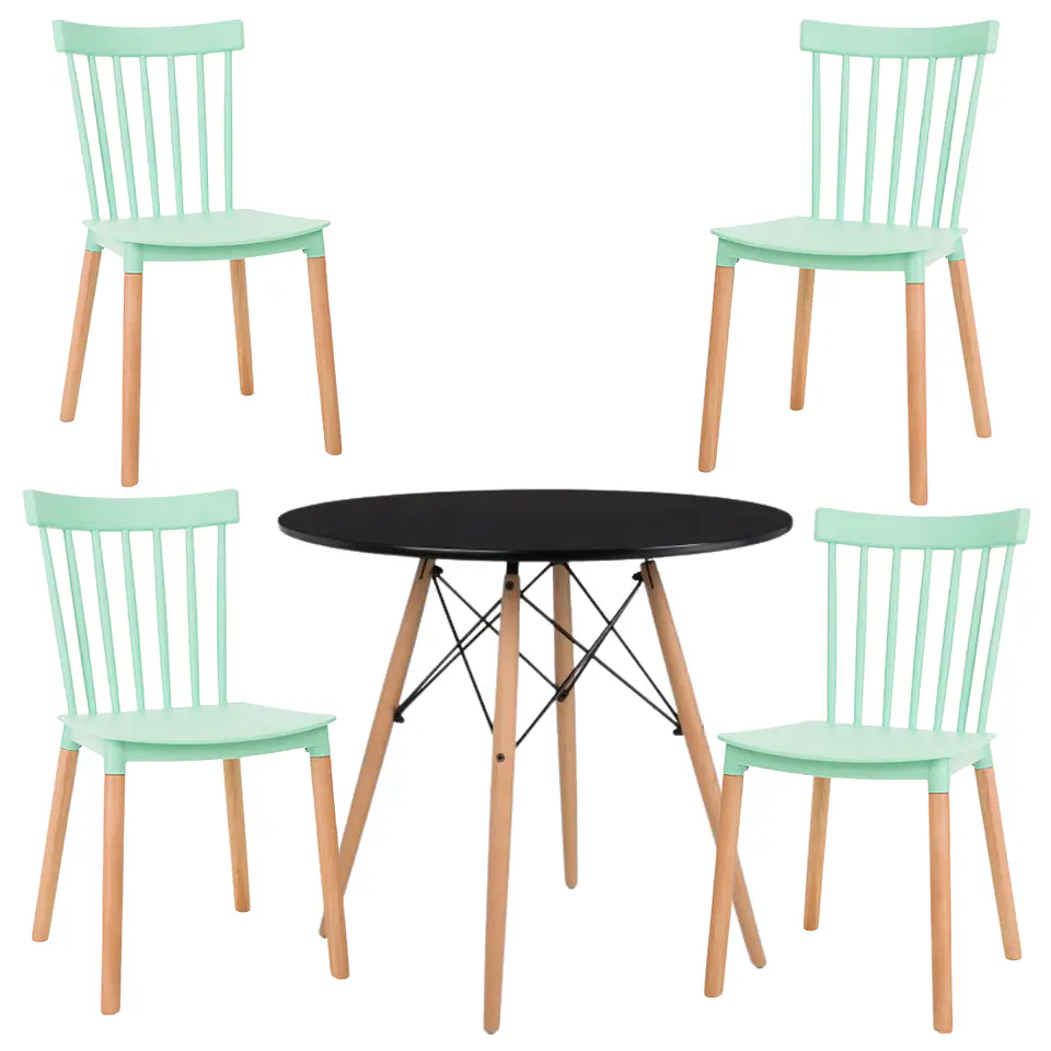 Comedor Redondo Melamina 4 Sillas Windsor – Mesa 120cm 14
