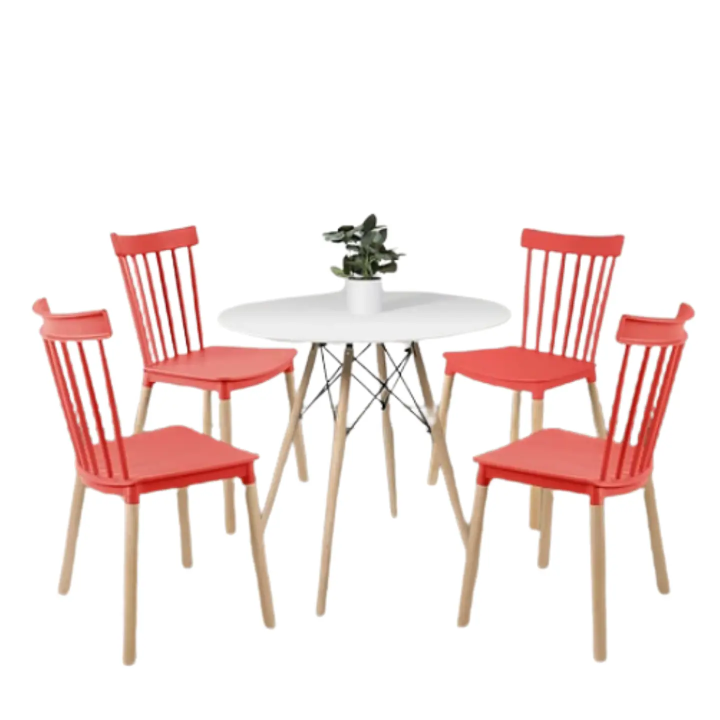 Comedor Redondo Melamina 4 Sillas Windsor – Mesa 120cm 16