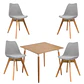 Mesa Eames cuadrada wood + 4 sillas Tulip polipropileno con cojin - comedor  - Miniatura 6