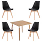 Mesa Eames cuadrada wood + 4 sillas Tulip polipropileno con cojin - comedor  - Miniatura 7