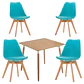 Mesa Eames cuadrada wood + 4 sillas Tulip polipropileno con cojin - comedor  - Miniatura 5