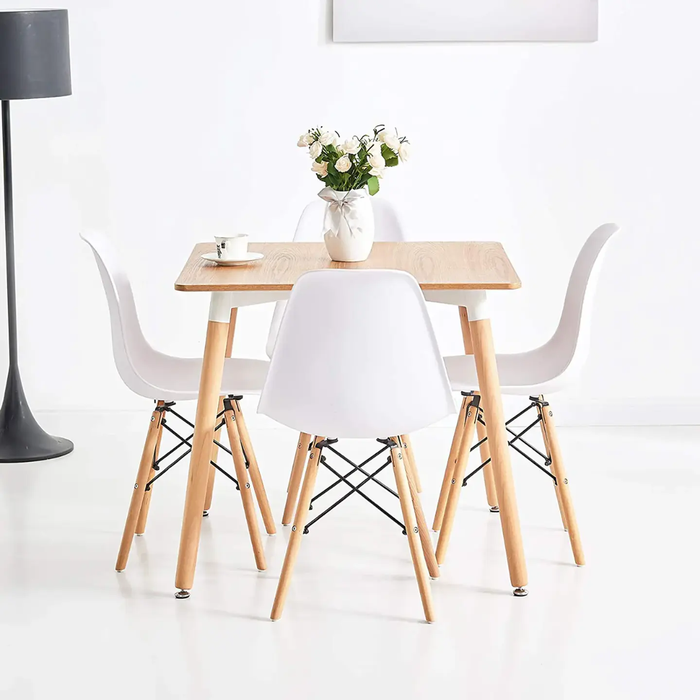 Comedor Cuadrado Melamina 4 Sillas Eames – Mesa 80x80cm 1